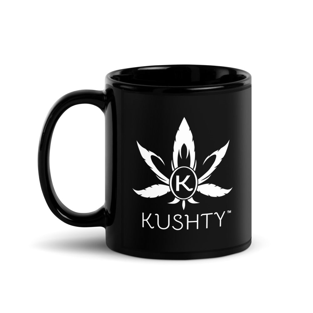 Kushty Black Glossy Mug