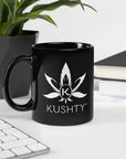 Kushty Black Glossy Mug