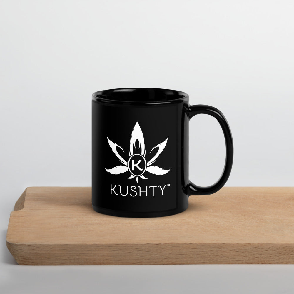 Kushty Black Glossy Mug