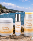 Orange Pineapple Glow Set- Exfoliating Sugar Scrub, Moisturizing Stick & Roll-On
