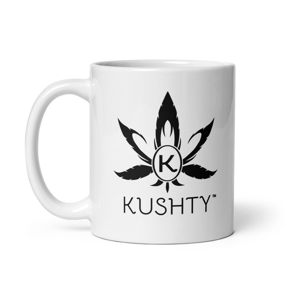 Kushty White glossy mug