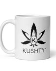 Kushty White glossy mug