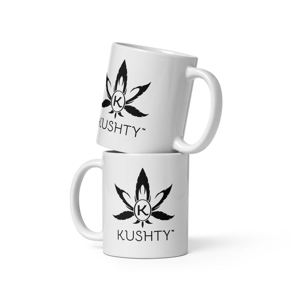 Kushty White glossy mug