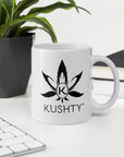 Kushty White glossy mug